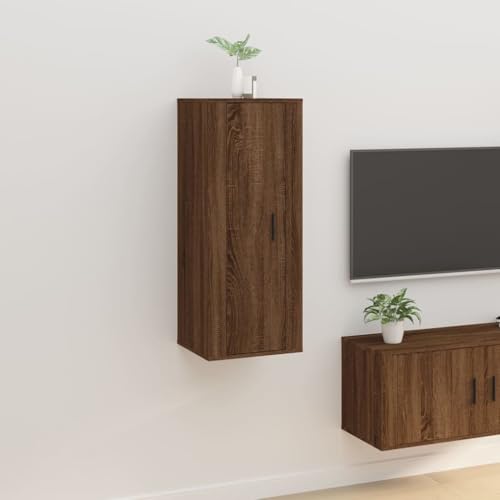 MOBCANT TV-Wandschrank, Lowboard hängend Fernsehständer Wohnwand Fernseher Schrank Geeignet für Wohnbereich Hotel Schlafzimmer Büro Braun Eichen-Optik 40x34,5x100 cm von MOBCANT