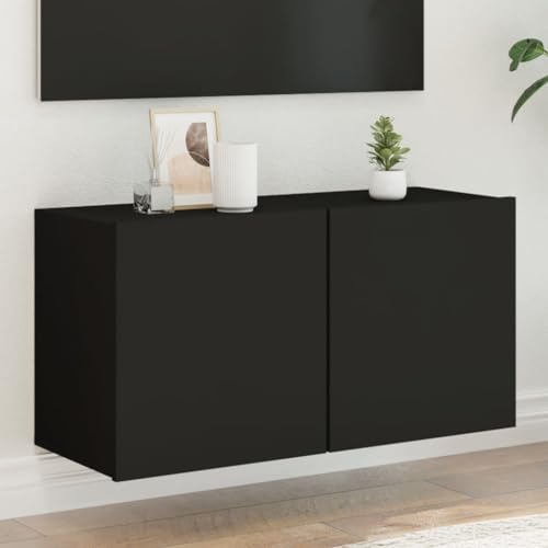 MOBCANT TV-Wandschrank, TV Schrank Fernsehständer Hängeschrank Wohnwand Geeignet für Hotel Wohnbereich Büro Wohnung Schwarz 80x30x41 cm MOBCANT TV-Wandschrank, TV Schrank Fernsehständer Hängeschrank Wohnwand Geeignet für Hotel Wohnbereich Büro Wohnung Schwarz 80x30x41 cm von MOBCANT