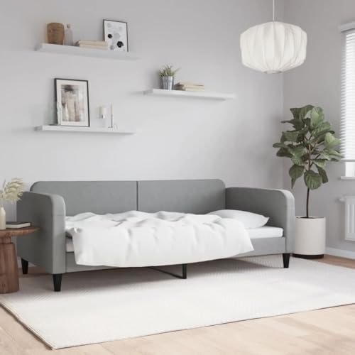 MOBCANT Tagesbett, Betten Bettrahmen Bettstütze Futonbett Geeignet für Wohnungen Gästezimmer Schulen Schlafzimmer Hellgrau 90x200 cm Stoff MOBCANT Tagesbett, Betten Bettrahmen Bettstütze Futonbett Geeignet für Wohnungen Gästezimmer Schulen Schlafzimmer Hellgrau 90x200 cm Stoff von MOBCANT