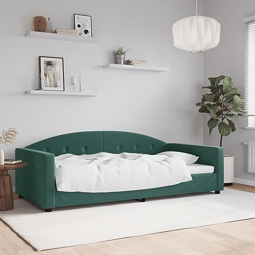 MOBCANT Tagesbett, Betten Bettrahmen Polsterbett Futonbett Geeignet für Wohnungen Gästezimmer Schlafzimmer Schulen Dunkelgrün 100x200 cm Samt MOBCANT Tagesbett, Betten Bettrahmen Polsterbett Futonbett Geeignet für Wohnungen Gästezimmer Schlafzimmer Schulen Dunkelgrün 100x200 cm Samt von MOBCANT