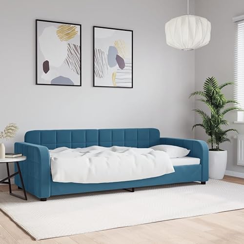 MOBCANT Tagesbett, Bettrahmen Futonbett Betten Hausbett Geeignet für Schlafzimmer Hotel Wohnungen Gästezimmer Blau 90x200 cm Samt MOBCANT Tagesbett, Bettrahmen Futonbett Betten Hausbett Geeignet für Schlafzimmer Hotel Wohnungen Gästezimmer Blau 90x200 cm Samt von MOBCANT