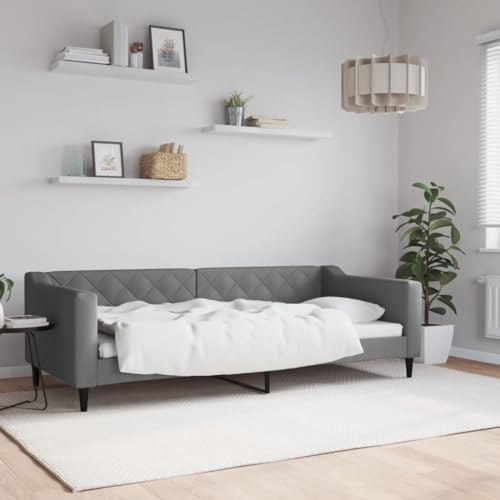 MOBCANT Tagesbett, Futonbett Hausbett Bett Familienbett Geeignet für Schulen Wohnungen Gästezimmer Schlafzimmer Dunkelgrau 90x200 cm Stoff MOBCANT Tagesbett, Futonbett Hausbett Bett Familienbett Geeignet für Schulen Wohnungen Gästezimmer Schlafzimmer Dunkelgrau 90x200 cm Stoff von MOBCANT