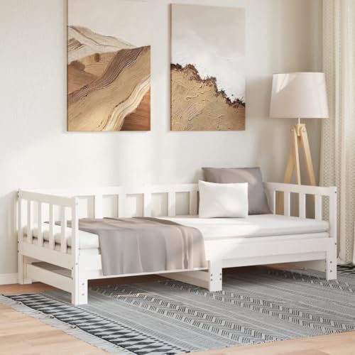 MOBCANT Tagesbett Ausziehbar, Familienbett Futonbett Bettstütze Bettsystem Geeignet für Hotel Wohnungen Gästezimmer Schlafzimmer Weiß 90x200 cm Massivholz Kiefer MOBCANT Tagesbett Ausziehbar, Familienbett Futonbett Bettstütze Bettsystem Geeignet für Hotel Wohnungen Gästezimmer Schlafzimmer Weiß 90x200 cm Massivholz Kiefer von MOBCANT