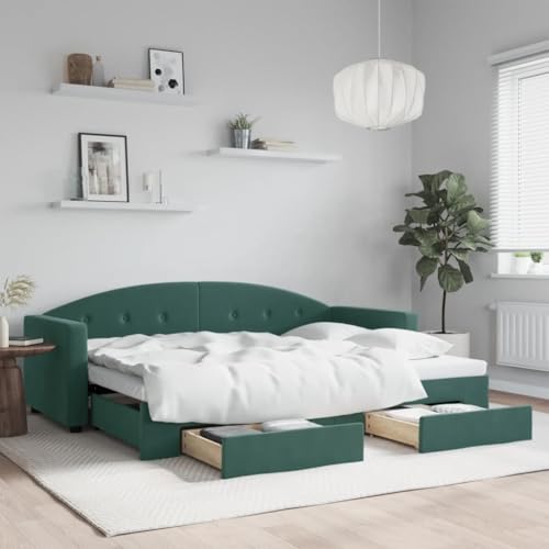 MOBCANT Tagesbett Ausziehbar mit Schubladen, Bett Betten Futonbett Familienbett Geeignet für Hotel Schlafzimmer Wohnungen Gästezimmer Dunkelgrün 80x200 cm Samt MOBCANT Tagesbett Ausziehbar mit Schubladen, Bett Betten Futonbett Familienbett Geeignet für Hotel Schlafzimmer Wohnungen Gästezimmer Dunkelgrün 80x200 cm Samt von MOBCANT