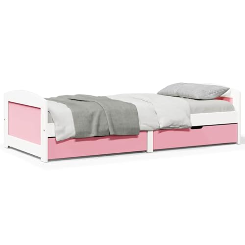 MOBCANT Tagesbett mit 2 Schubladen, Betten Bett Einzelbett Bettrahmen Geeignet für Schlafzimmer Wohnungen Hotel Schulen ohne Matratze Weiß Rosa 90x200cm MOBCANT Tagesbett mit 2 Schubladen, Betten Bett Einzelbett Bettrahmen Geeignet für Schlafzimmer Wohnungen Hotel Schulen ohne Matratze Weiß Rosa 90x200cm von MOBCANT