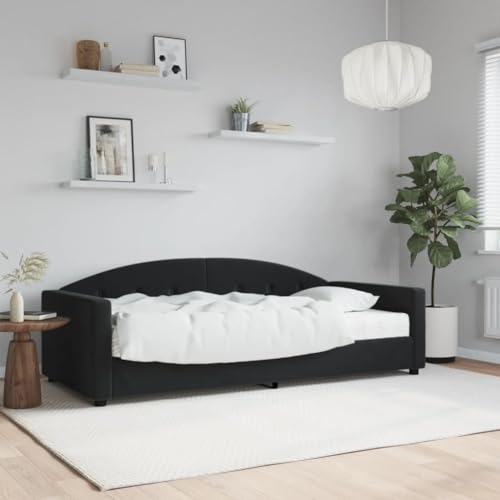 MOBCANT Tagesbett mit Matratze, Familienbett Bett Polsterbett Bettstütze Geeignet für Hotel Gästezimmer Schlafzimmer Schulen Schwarz 90x200 cm Samt MOBCANT Tagesbett mit Matratze, Familienbett Bett Polsterbett Bettstütze Geeignet für Hotel Gästezimmer Schlafzimmer Schulen Schwarz 90x200 cm Samt von MOBCANT
