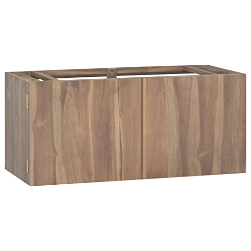 MOBCANT Wand-Badschrank 90x39x40 cm Massivholz Teak, Vorratsschrank Mehrzweckschrank Buffetschrank Vitrinenschrank Geeignet für Schlafzimmer Flur Wohnzimmer Wohnheim von MOBCANT