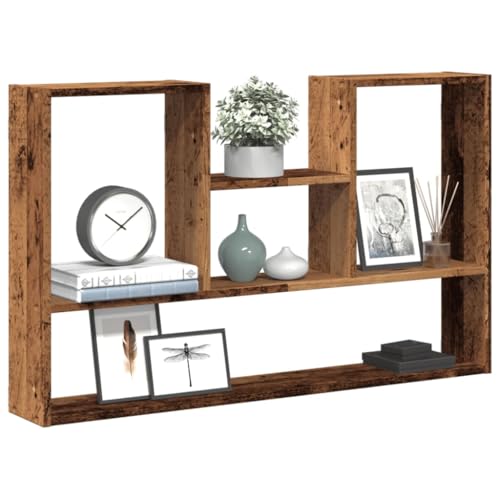MOBCANT Wandregal Altholz-Optik 99x15x60 cm Holzwerkstoff, Bücherregal Wand Schwebendes Regal Regal Regalbrett Verwendbar für Wohnzimmer Badezimmer Arbeitszimmer Waschküche von MOBCANT