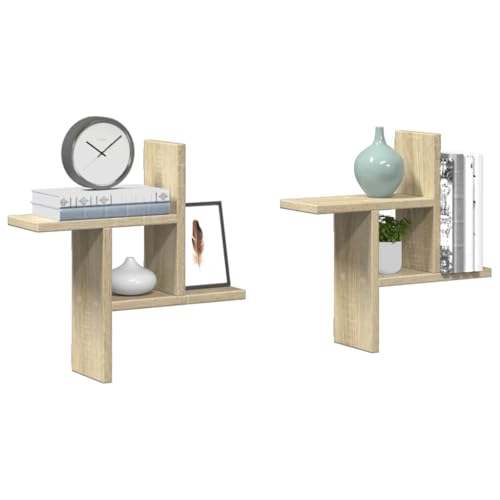MOBCANT Wandregale 2 STK. Sonoma-Eiche 38x12x38 cm Holzwerkstoff, Schwebendes Regal Floating Shelves Bilderleiste Regalbrett Verwendbar für Arbeitszimmer Wohnzimmer Schlafzimmer Waschküche MOBCANT Wandregale 2 STK. Sonoma-Eiche 38x12x38 cm Holzwerkstoff, Schwebendes Regal Floating Shelves Bilderleiste Regalbrett Verwendbar für Arbeitszimmer Wohnzimmer Schlafzimmer Waschküche von MOBCANT