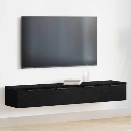 MOBCANT Wandschränke 2 Stück Schwarze Eiche 68x30x20 cm Holzwerkstoff, Sammlervitrine Kleiderständer Regal Vitrinenschrank Verwendbar für Wohnzimmer Waschküche Arbeitszimmer Schlafzimmer MOBCANT Wandschränke 2 Stück Schwarze Eiche 68x30x20 cm Holzwerkstoff, Sammlervitrine Kleiderständer Regal Vitrinenschrank Verwendbar für Wohnzimmer Waschküche Arbeitszimmer Schlafzimmer von MOBCANT