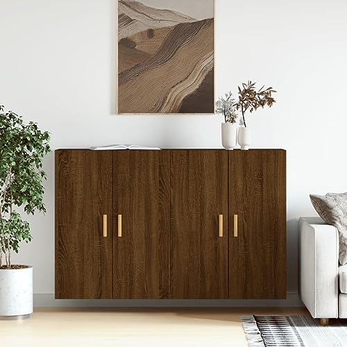 MOBCANT Wandschränke STK, Apothekerschrank Vorratsschrank Mehrzweckschrank Geschirrschrank Geeignet für Wohnbereich Schlafzimmer Küche Foyer Braun Eichen-Optik Holzwerkstoff von MOBCANT