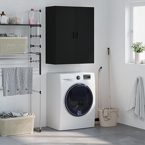 MOBCANT Wandschrank, Apothekerschrank Cupboard Geschirrschrank Vorratsschrank Geeignet für Wohnbereich Korridor Küche Schlafzimmer Schwarz 69,5x34x90 cm von MOBCANT