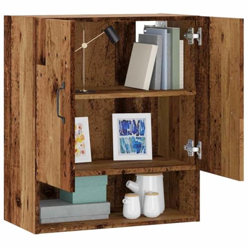 MOBCANT Wandschrank Altholz-Optik 60x31x70 cm Holzwerkstoff, TV-Schrank Badschrank Büroschrank Buffetschrank Geeignet für Büro Wohnzimmer Flur Wohnheim von MOBCANT