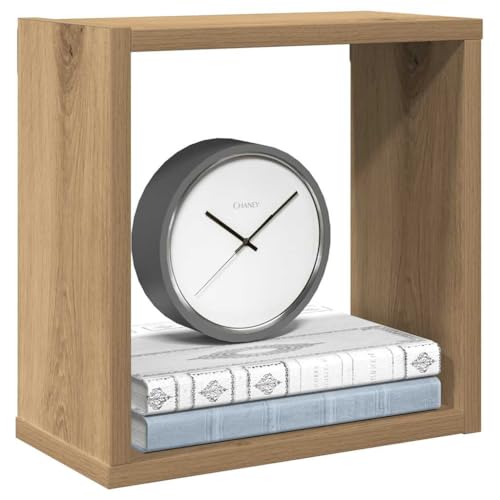 MOBCANT Würfel-Wandregale 2 STK. Artisan-Eiche 30x15x30 Holzwerkstoff, Regal Floating Shelves Bücherregal Wand Schwebendes Regal Verwendbar für Wohnzimmer Waschküche Badezimmer Schlafzimmer von MOBCANT