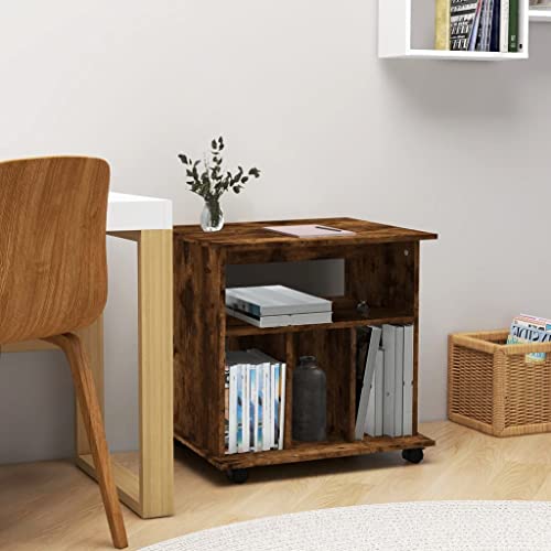 Rollschrank Räuchereiche 60x45x60 cm Holzwerkstoff, Aktenschrank Vitrinenschrank Schränke Sideboards Geeignet für Flur Wohnheim Schule Wohnzimmer von MOBCANT