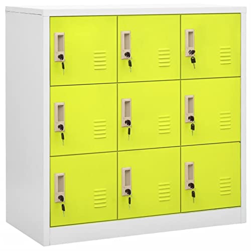Schließfachschrank Hellgrau und Grün 90x45x92,5 cm Stahl, Stahlschrank Buffetschrank Mehrzweckschrank Aktenschrank Geeignet für Schlafzimmer Wohnheim Schule Werkstatt Schließfachschrank Hellgrau und Grün 90x45x92,5 cm Stahl, Stahlschrank Buffetschrank Mehrzweckschrank Aktenschrank Geeignet für Schlafzimmer Wohnheim Schule Werkstatt von MOBCANT
