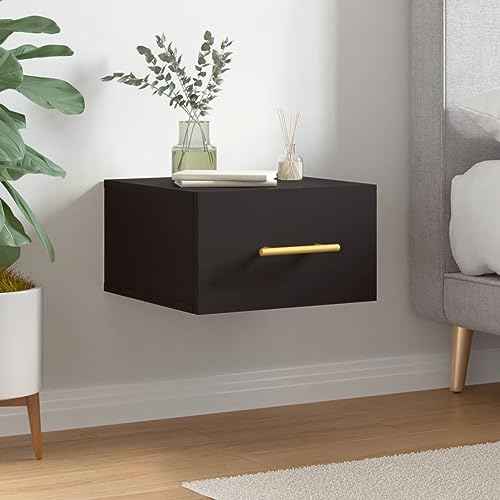 Wand-Nachttisch Schwarz 35x35x20 cm, Beistellschrank Hängeschrank Aktenschrank Vorratsschrank Geeignet für Wohnheim Schule Schlafzimmer Wohnzimmer von MOBCANT