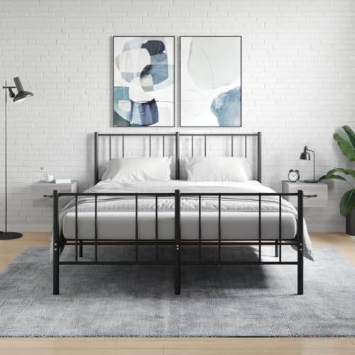 Wand-Nachttische 2 STK. Grau Sonoma 35x35x20 cm, Badschrank Buffetschrank Aktenschrank Garderobenschrank Geeignet für Wohnzimmer Büro Schule Hotel von MOBCANT