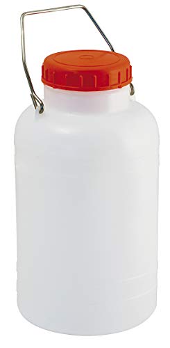 MOBIL PLASTIC SpA SSS Große Flasche mit weiter Öffnung aus PE-HD, Fassungsvermögen 5 Liter, Schraubverschluss, Tragegriff in der Mitte MOBIL PLASTIC SpA SSS Große Flasche mit weiter Öffnung aus PE-HD, Fassungsvermögen 5 Liter, Schraubverschluss, Tragegriff in der Mitte von Mobil Plastic
