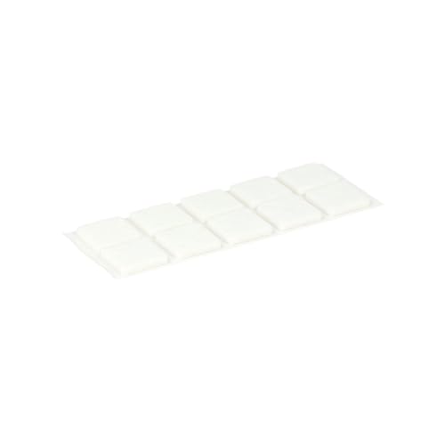 Mobila 354008 Klebepads für Stühle, quadratisch, kratzfest, Größe 20 x 20 mm, Weiß, 10 Stück von MOBILA