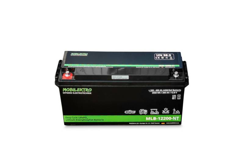 MOBILEKTRO MLB-12200-NT Solarakkus LiFePO4 mit Lademöglichkeit bis -30 °C, 200Ah (12 V), Versorgungsbatterie für Not und Stromversorgung von MOBILEKTRO