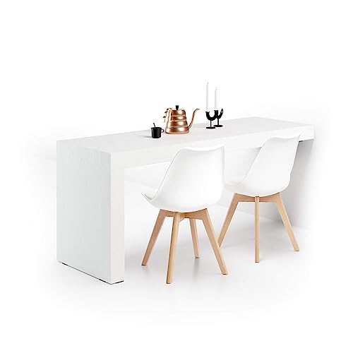 MOBILI FIVER, Evolution Schreibtisch 180 x 60, Esche, Weiß, mit einem Bein, Made In Italy von MOBILI FIVER