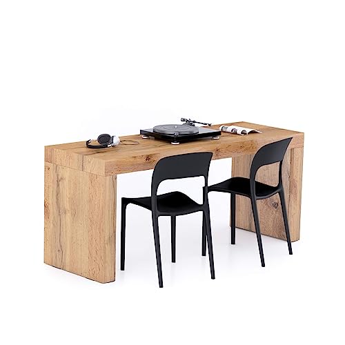 MOBILI FIVER, Evolution Schreibtisch 180 x 60, rustikale Eiche mit Zwei Beinen, Made In Italy von MOBILI FIVER