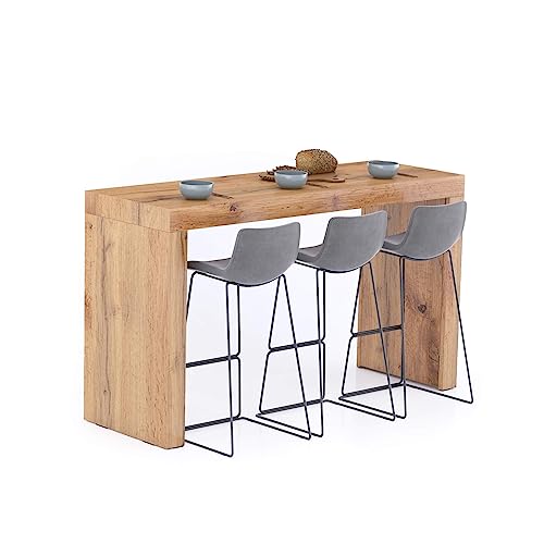 MOBILI FIVER, Evolution Hohe Tisch 180x60, rustikale Eiche, Made In Italy von MOBILI FIVER