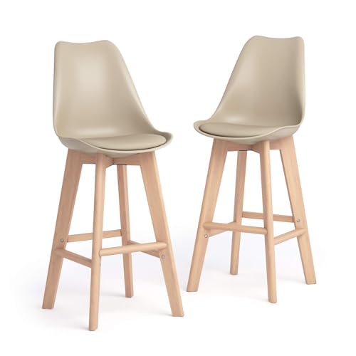 MOBILI FIVER, Hocker Greta im nordischen Stil, 2er-Set, Beige von MOBILI FIVER