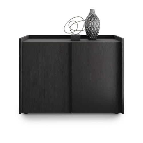 MOBILI FIVER, Lowboard Romina (93,6x36x70 cm), 2 Türen, Esche Schwarz, Made In Italy von MOBILI FIVER