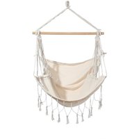 Hängesessel Rebecca Mobili Edera 130x90x130 Polycotton Canvas Beige Boho von MOBILI REBECCA