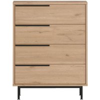 Kommode mit 4 Schubladen Rebecca Mobili Maguey 95x75x44,5 Spanplatte Eisen Braun Dunkelgrau Modern von MOBILI REBECCA