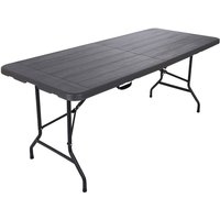 Mobili Rebecca - Outdoor-Tisch Rebecca Mobili Betel 74x180x75 Kunststoff Stahl Dunkelgrau Schwarz Modern Montiert von MOBILI REBECCA