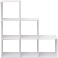 Mobili Rebecca - Rebecca Mobili Bücherregal Standregal Weiß Holz 6 Ablagen Schlafzimmer 97,5x97,5x29 von MOBILI REBECCA