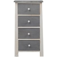 Rebecca Mobili Kommode Schrank 4 Schubladen Holz Grau Wieb Shabby 73x37x27 von MOBILI REBECCA