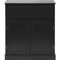 Mobili Rebecca - Rebecca Mobili Niedriger Schrank mit Schublade 2 Türen Schwarz Multifunktional von MOBILI REBECCA