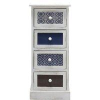 Mobili Rebecca - Rebecca Mobili Schubladenkommode Schrank Weiß Grau Blau Shabby 76x30x25 von MOBILI REBECCA