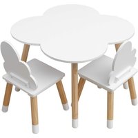 Mobili Rebecca - Rebecca Mobili Set aus Tisch und 2 Stühlen für Kinder Weißer Holztisch für Kinder Tischspiele von MOBILI REBECCA