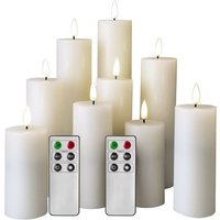 Mobili Rebecca - Rebecca Mobili Set von 9 flammenlosen weißen elektrischen Kerzen Led Licht mit Fernbedienung von MOBILI REBECCA