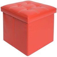 Mobili Rebecca - Rebecca Mobili Sitzbank Aufbewahrungsbox Kunstleder Rot Modern 30x30x30 von MOBILI REBECCA