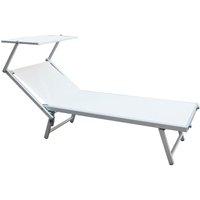 Mobili Rebecca - Rebecca Mobili Strandliege Weiß Textilene Aluminium 38x186x61 von MOBILI REBECCA