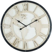 Mobili Rebecca - Rebecca Mobili Vintage Schwarz Weiß Shabby Runde Wanduhr 50x50x5 von MOBILI REBECCA