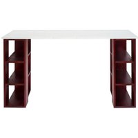 Mobili Rebecca - Rebecca Mobili Arbeitstisch Computertisch Holz Weiß Rot 75x140x60 von MOBILI REBECCA