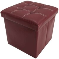 Mobili Rebecca - Rebecca Mobili Aufbewahrungsbox Sitzbank Hocker Kunstleder Rot Bordeaux 30x30x30 von MOBILI REBECCA