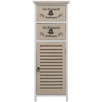 Rebecca Mobili Badezimmerschrank 2 Schubladen Holz Natur Shabby 86x32x27 von MOBILI REBECCA