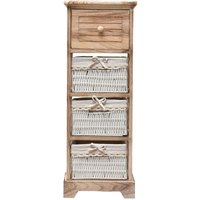 Mobili Rebecca - Rebecca Mobili Beistellschrank Kommode Badezimmer 1 Schublade 3 Körbe 81x30x27 von MOBILI REBECCA
