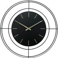 Rebecca Mobili Große Wanduhr Schwarz Gold Metall Analog 50 cm von MOBILI REBECCA