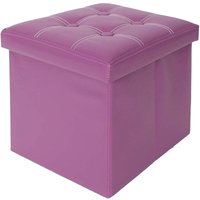 Mobili Rebecca - Rebecca Mobili Hocker Puff Aufbewahrungsbox Sitzwürfel Violett Modern 31x30x30 von MOBILI REBECCA