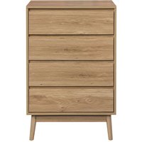 Mobili Rebecca - Rebecca Mobili Kommode 4 Schubladen Braunes Holz Nordischer Stil Schlafzimmerschrank von MOBILI REBECCA