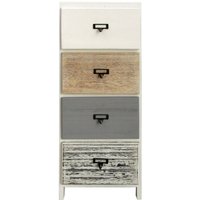 Mobili Rebecca - Rebecca Mobili Kommode 4 Schubladen Weiß Holz Beige Grau 79x30x24 von MOBILI REBECCA